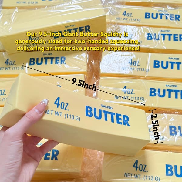 Jättesmör Squishy: 9,5 tum Jumbo Långsamt Resande Fidget 1 × Giant Butter