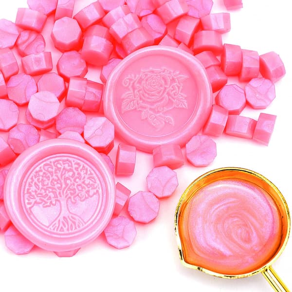 200 stk. Aurora Rouge Røde Lakseglperler, Lakperler til Seglstempel 200PCS Rouge Red