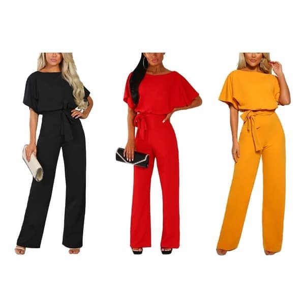 Dame Jumpsuit Romper Strandferie Lige Ben V, Sort, Størrelse XL Black XL