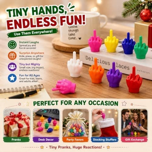 Mini Långfingrar Färgglada \"Flip the Bird\" Små Händer (100 st) 100 Pcs