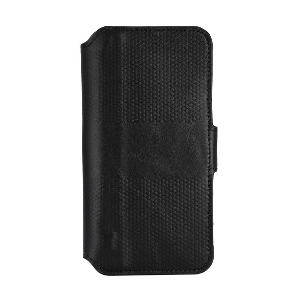 Premium iPhone 14 Pro Leather Phone Wallet / Black - SWEDISH DESIGN - REAL LEATHER Svart