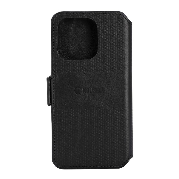 Premium iPhone 14 Pro Max Leather Phone Wallet / Black - SWEDISH DESIGN - REAL LEATHER Svart