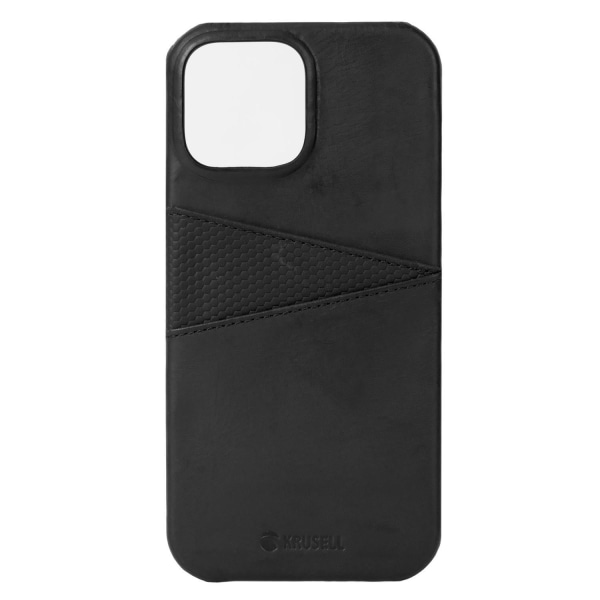 Premium iPhone 13 Pro Max Leather CardCover / Black - SWEDISH DESIGN - REAL LEATHER Svart