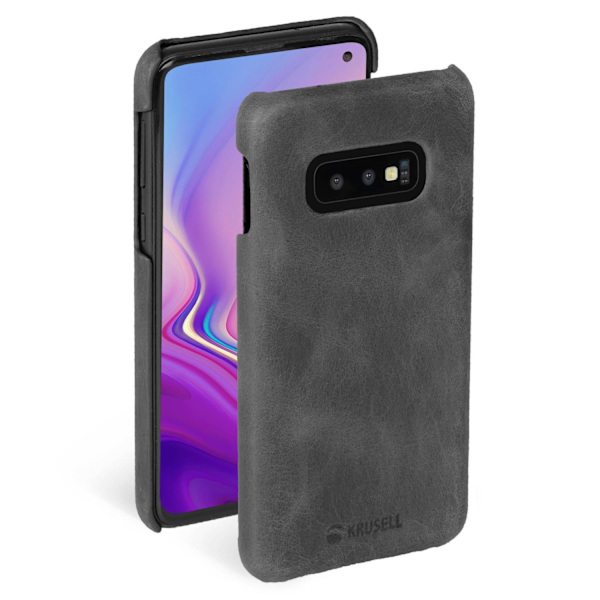 Premium Sunne Cover Vintage Black for Samsung Galaxy S10e - SWEDISH DESIGN - REAL LEATHER Svart