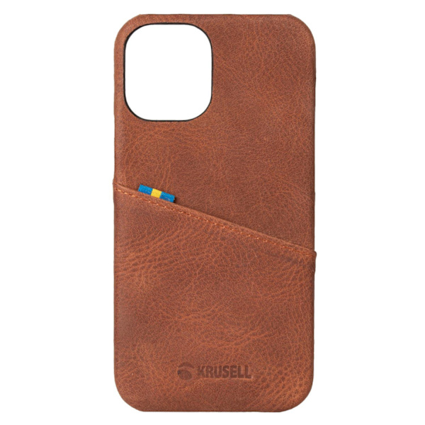 Premium Sunne Card Cover til iPhone 12 Pro Max / Cognac - SVENSK DESIGN - ÆGTE LÆDER Brun