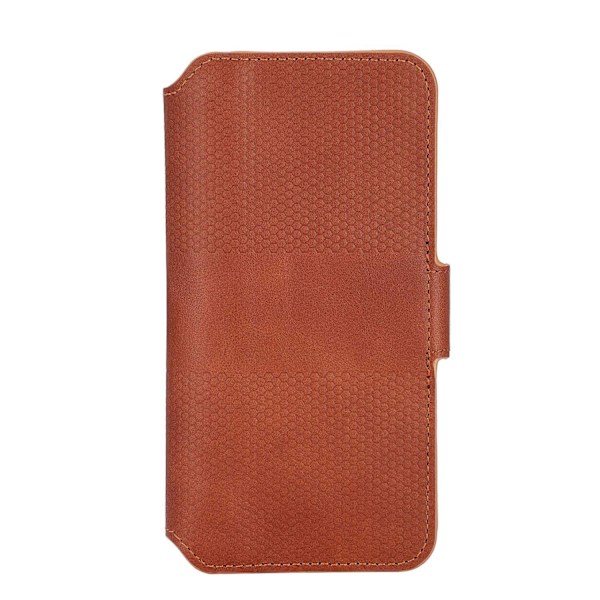 Premium iPhone 14 Pro Läder Telefonplånbok / Cognac - SVENSK DESIGN - ÄKTA LÄDER Brun