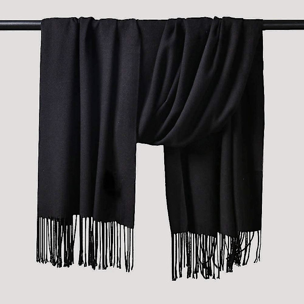 Dam Pashmina Sjal i Tjock Mjuk Kashmirull - Varm Enfärgad Stole