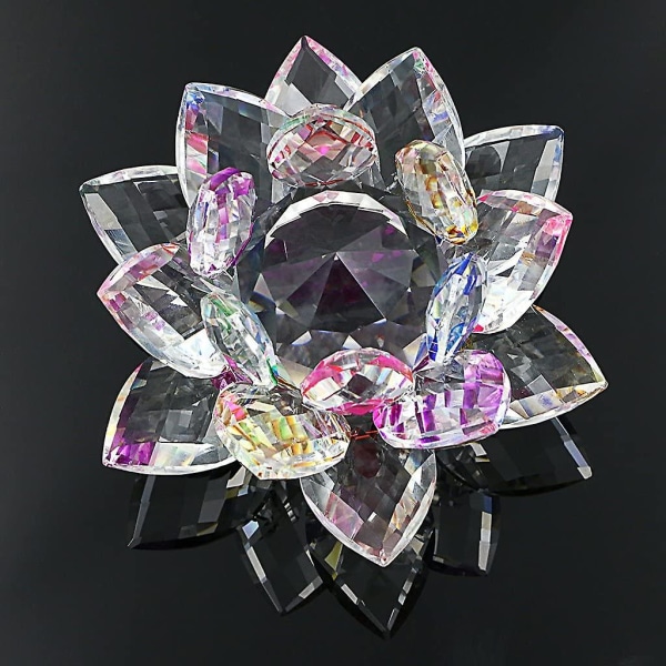 Kristall Lotusblomma - För Heminredning, Perfekt Present Till Födelsedagar, Fester (100mm Flerfärgad)