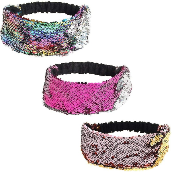 Sequin Hodebånd Havfrue Reversibel Elastisk Stretch