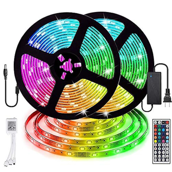 Vanntett LED-lysstripe 2x5m RGB 5050 SMD 10mm 300