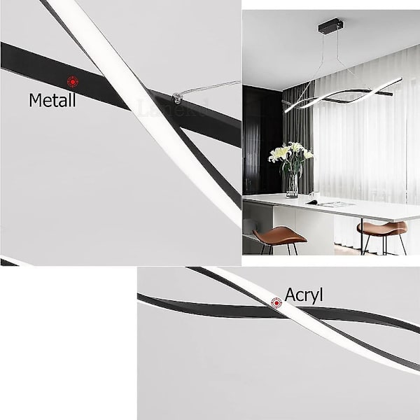 2-lyset 80 cm LED-pendellampe i aluminium med linjedesign