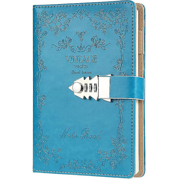 Journal til Kvinder med Lås Notesbog Adgangskode Dagbog Genopfyldelig A5 Størrelse Gave