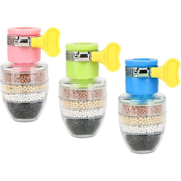 3-pack Mini Kranvattenfilter 6 Lager Aktivt Kol Kran Kolvatten