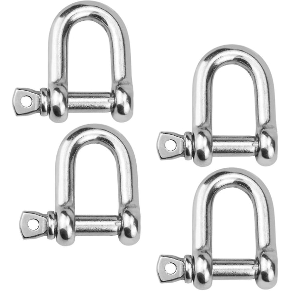 4 stk. M10 rustfritt stål kjetting D-ring klemmespenner