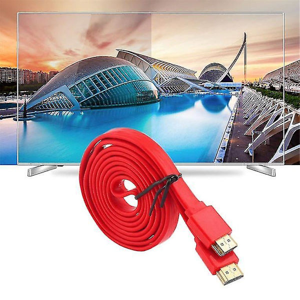 Platt HDMI-kabel för hög hastighet, 3D, DVD, HDTV, 1,5 m