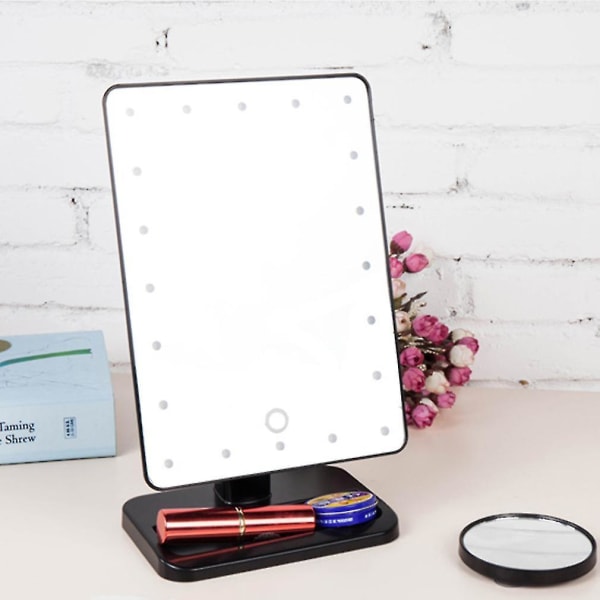 Förstoringsglas LED Touch Screen Makeup Mirror 20 Lysdioder Kosmetisk
