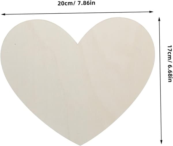30 stk. store blanke træhjerter, 20 cm ubehandlede hjerteformede træudskæringer