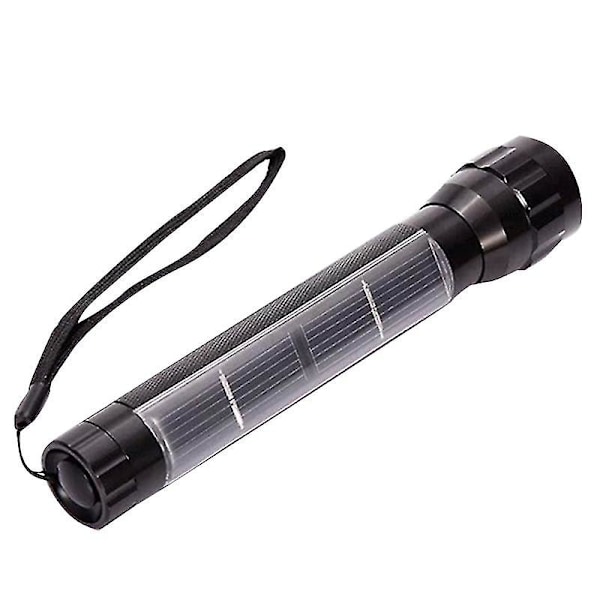 1 stk LED Campinglys Genopladelig Spotlight Solcellelader Campinglanterne Udendørs Lommelygte Blændlys (sort)