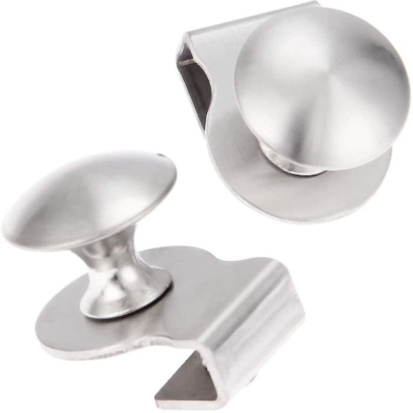 Dørhåndtak/glassklips i rustfritt stål 5-8 mm for utstillingskap, møbler, skuff, ingen boring, 2 stk