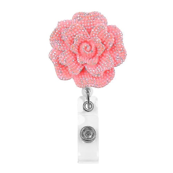 Mode Rose-formad Nyckelring Badge-rulle Lanyard Retraktil Qucyy Present