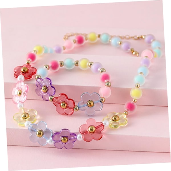 Smykkesæt til piger og drenge, blomsterarmbånd, halskæde, modesmykker, sikkert