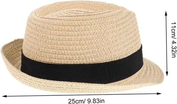 Stråsolhatt for gutter og jenter Britisk stil Sommerstrandhatt med bred brem
