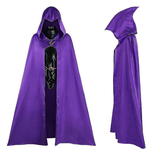 Teen Titans Costume Set Bodysuit med lilla kappe antrekk Fancy Up 2XL