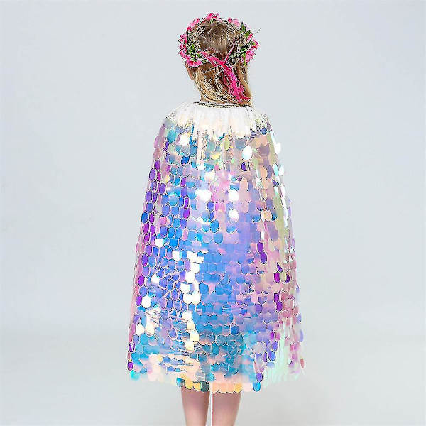 Tyttöjen Lasten Viitta Sekvenssit Kiiltävä Glitter Fancy Up Pukeutuminen 5-8 Years
