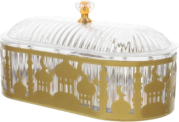 Ramadan Serveringsbricka Eid Bordsdekoration 2 Material Plast Järn Elegant Gyllene Mångsidig