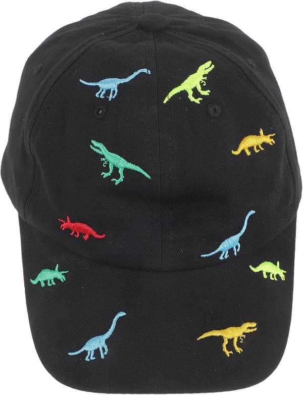 Baseballcaps for justerbar bomullssolhatt Svart dinosaurmønster Utendørshatt Vår Høst