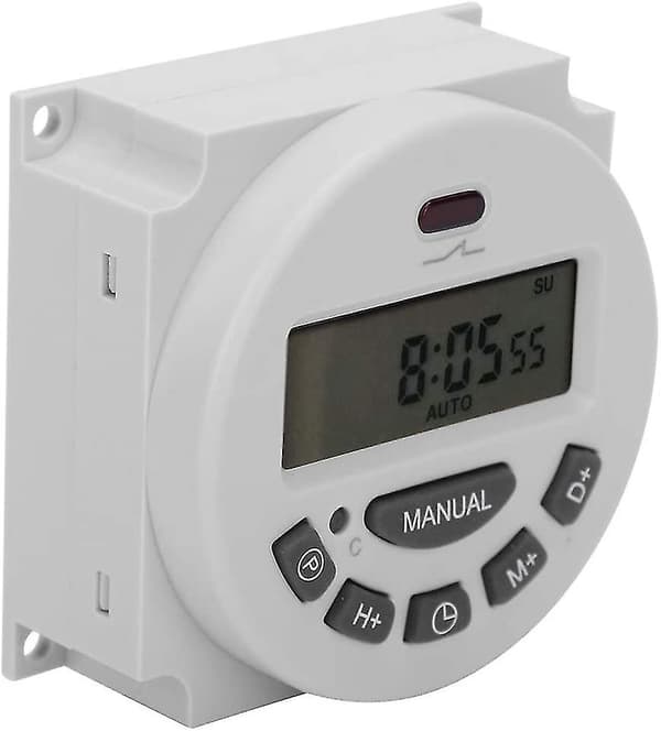 Digital Programmerbar Tidskontrolkontakt Mikrocomputer Elektronisk Timer (hvid) (1 stk)