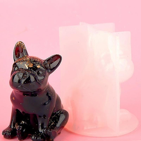 Krystallepoksyharpiksformer 3D fransk bulldogkakesjokolade