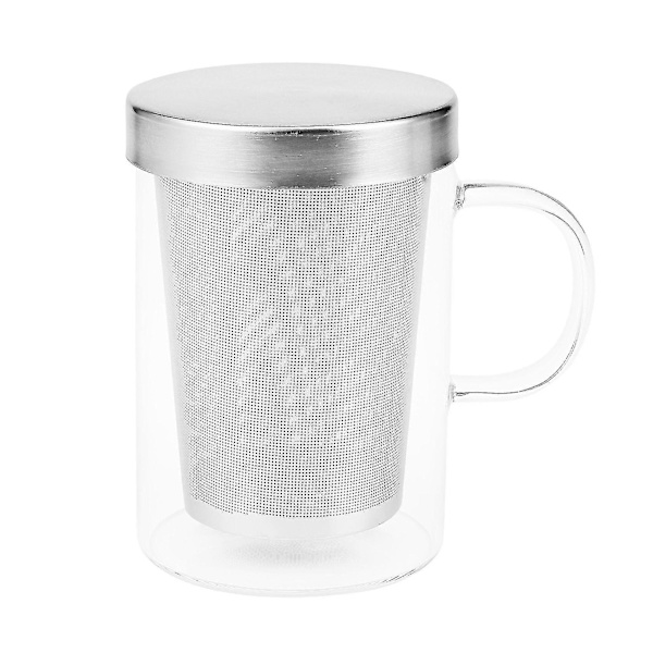 500 ml Reseförpackning Värmebeständig Glas Teinfuser Mugg Med Rostfritt Stål Lock Kaffe Koppen Tumbler Kitch