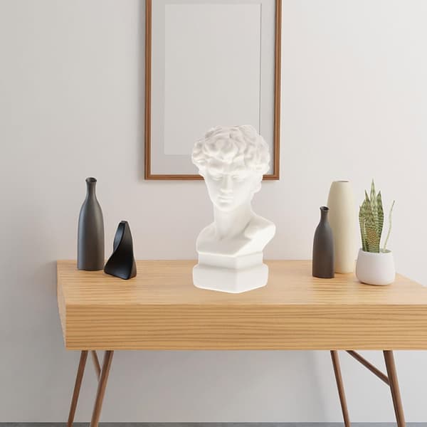 Vit Keramisk David Staty Vas med Lämplig Kapacitet, Modern Design och Lätt Blomvas