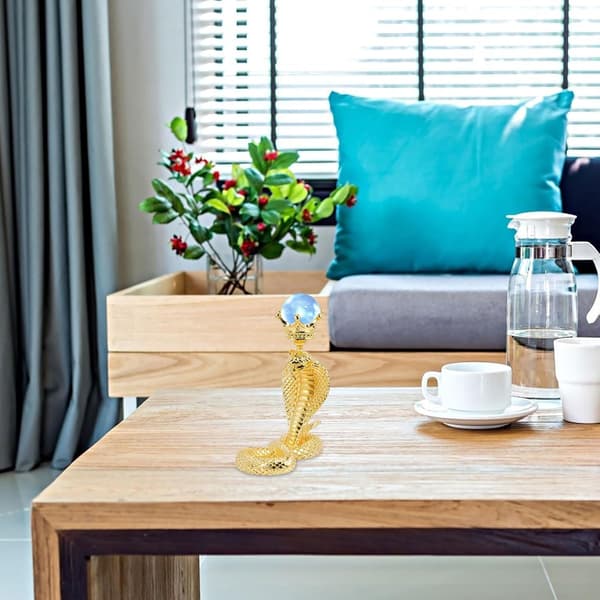 Dekorativ krystallkulepidestall med legering slangeformet design, solid metall krystallkulestativ