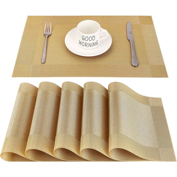 Placemats Pvc Non-slip Washable Heat Resistant Rectangular Vinyl Placemat For Restaurant