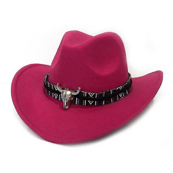 Mode Cowboyhat til Mænd og Kvinder med Kohovedbånd - Bredskygget Hat