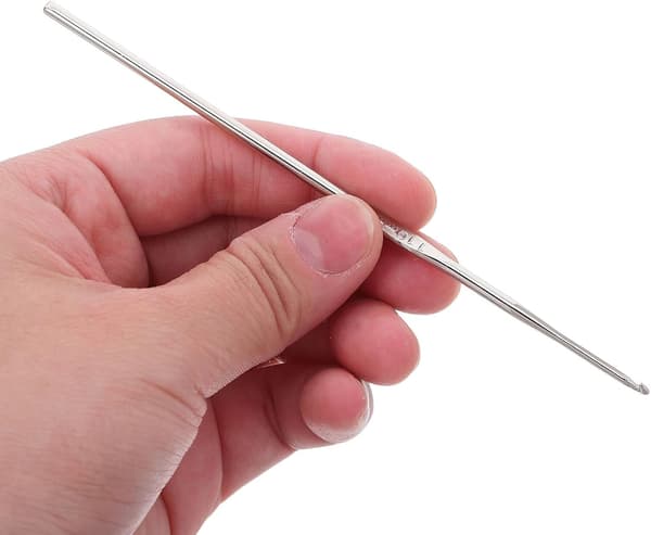 12 stk heklenåler i rustfritt stål (0,6 mm-1,9 mm) koniske små garnheklenåler