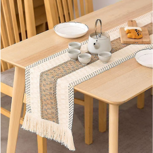Flettet Bordløber, Bryllup Hjem Spisebord Dekoration 30*220cm