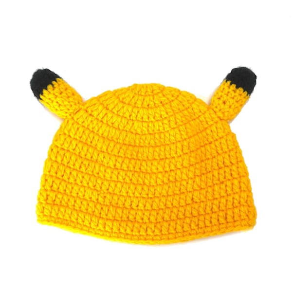 Sjov Strikket Spandhat Varmt Vinter Blød Strikket Kasket Fødselsdagsgave Til Unisex Yellow