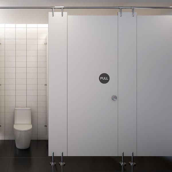 Runde Push Pull-klistremerker Slitesterke 4 sett Dørdekor i svart PVC-materiale og delikat uthulet design