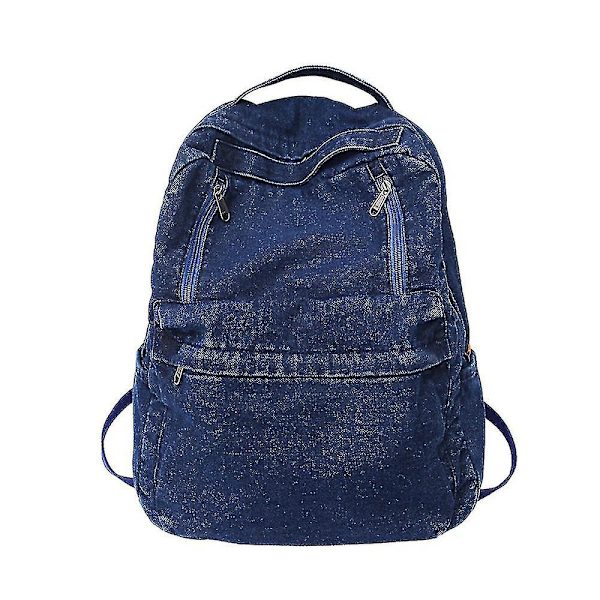 Denim Simple Udendørs Rygsæk Navy Blue