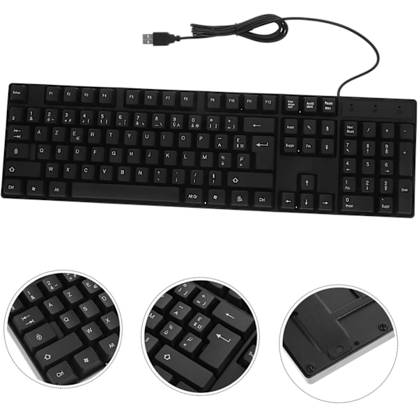 Full Size Kablet Tastatur Numerisk Tastatur for Datamaskin Laptop Stasjonær Fransk Tastatur