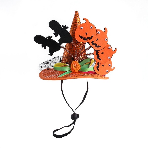 Hundehatter Halloween-stil Kreativ filtduk Justerbar Cosplay-hodeplagg for kjæledyr Y-yuhao Orange