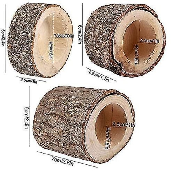 3st stock ljusstake trä plantering hem bröllop dekoration