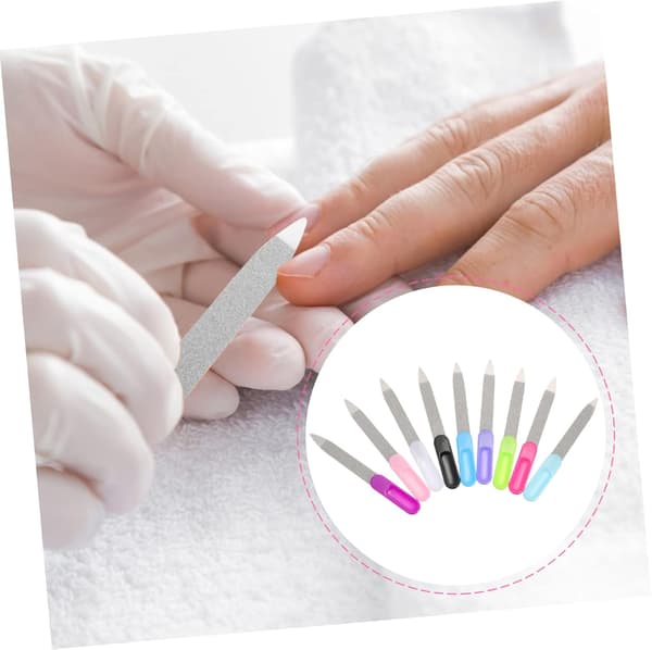 27 stk. neglefile i rustfrit stål, manicureværktøj, neglebuffer til hjemmesalon, tilfældig farve