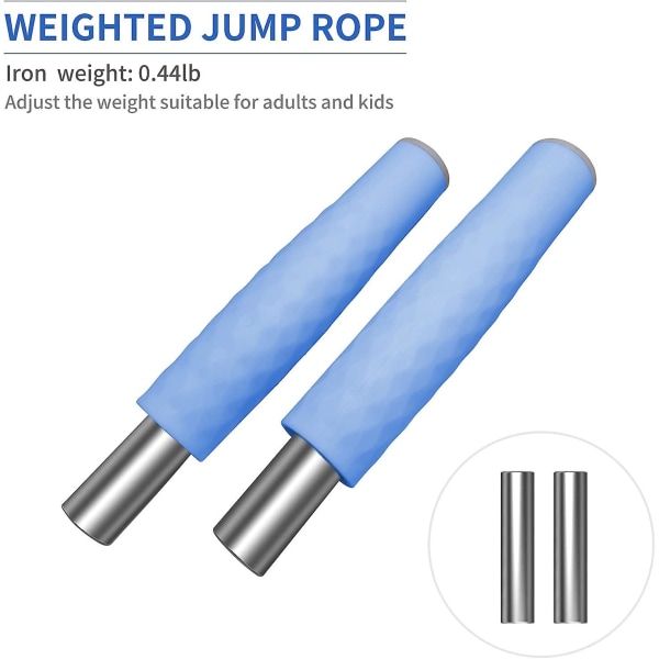 Viktad Hopprep Fitness - 1lb Silikon Tjock Tung Hopprep för Kvinnor och Män, Justerbar Längd