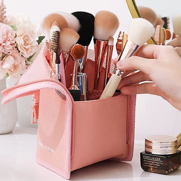Makeup Brush Organizer Bag, Multifunktionell Kosmetisk Borst Bag, Pvc Makeup Brush Organizer