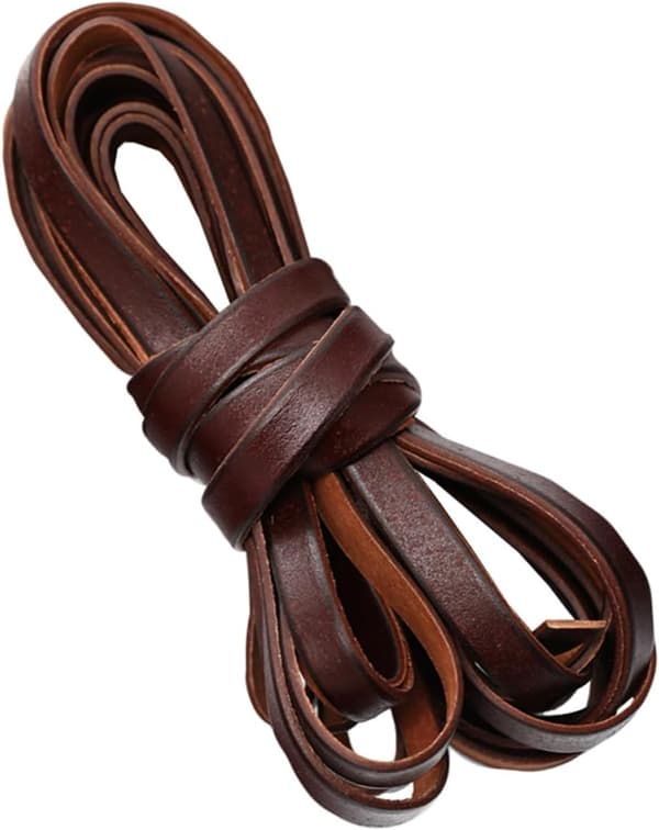 Lærreip 10 mm 196,9 tommer for DIY armbånd og halskjede, solid snor egnet