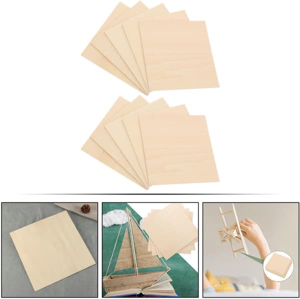 10 stk. Lindetræsplader Tynde Træplader 150x150x2mm Ubehandlede Træskiver